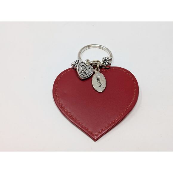 Chico's Accessories - Chico's Silver Tone Red Heart-Shaped Charms Keychain Key Ring Fob Valentine's
